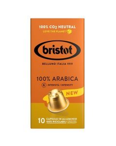 Cápsulas de café Italiano Bristot - 100% Arabica, 10 cápsulas