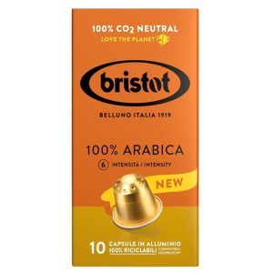 Cápsulas de café Italiano Bristot - 100% Arabica, 10 cápsulas