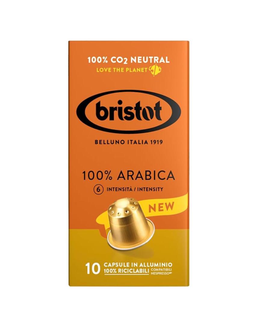 Cápsulas de café Italiano Bristot - 100% Arabica, 10 cápsulas