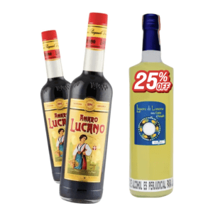 Compra 2 Botellas de Amaro Lucano y te llevas una botellas de Limoncello con 25% de descuento
